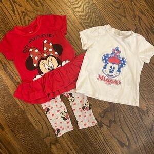 Set of 2 Minnie Mouse shirts with Minnie Mouse pants